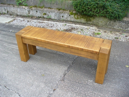 Chunky style pine bench