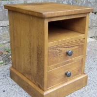 2 drawer bedside with an open shelf