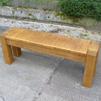 Chunky style pine bench